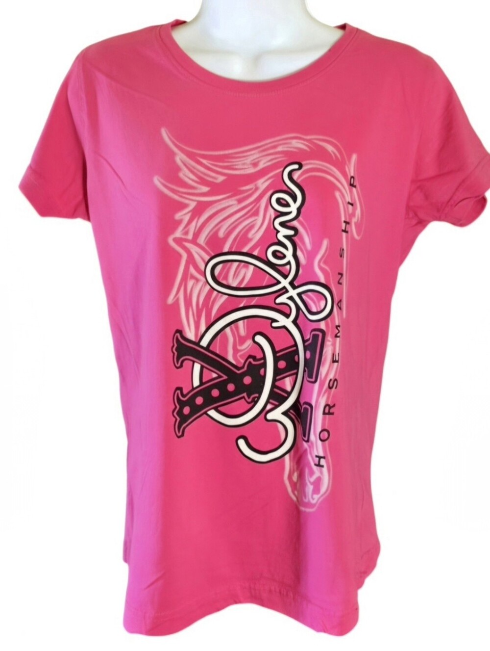 LAT "Suck It Up Sista" Pink Extreme Wylene Horsemanship Graphic Tee Women's M